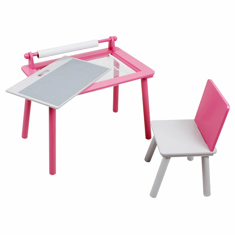 Danawares Pink/White Wood Activity Table And Chair 8 Danawares Pink/White Wood Activity Table And Chair - Image 6