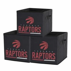 Nemcor NBA Toronto Raptors Foldable Storage Basket Bin Containers (Pack Of 3)